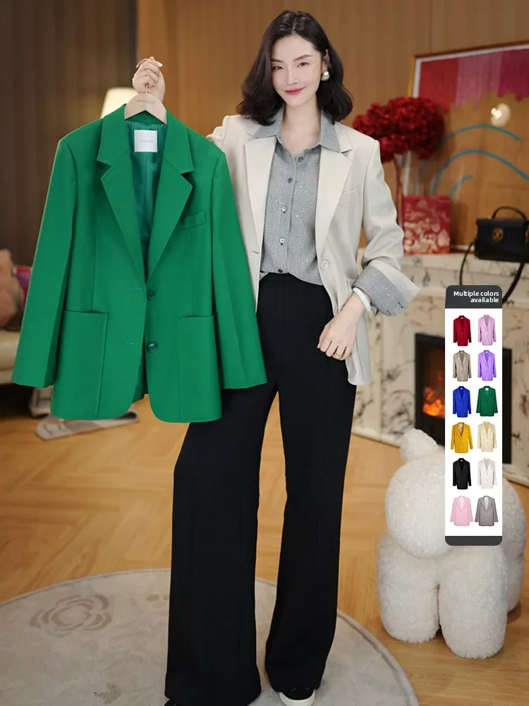 Casual Woolen Suit Jaet with Large kets by Guandong H-ape Loose Fit Women's Busin Wear Spring Season Long Sve
Casual Woolen Suit Jaet with Large kets by Guandong H-ape Loose Fit Women's Busin Wear Spring Season Long Sve