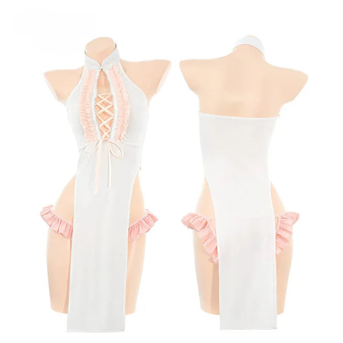 Sexy Delicate Waist High Slit Strap Cheongsam Sexy And Flirtatious Revealing Buttocks Hanging Neck Off-the-shoulder Dress C5DA
Sexy Delicate Waist High Slit Strap Cheongsam Sexy And Flirtatious Revealing Buttocks Hanging Neck Off-the-shoulder Dress C5DA