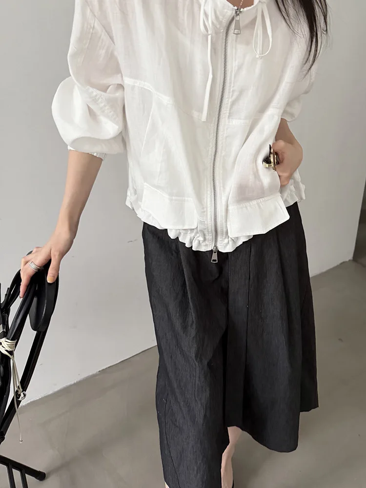East Gate Drawstring Stand Collar Lightweight Loose Women's Sun Protection Jacket Breathable Casual Style Sleeve Length Seven
East Gate Drawstring Stand Collar Lightweight Loose Women's Sun Protection Jacket Breathable Casual Style Sleeve Length Seven