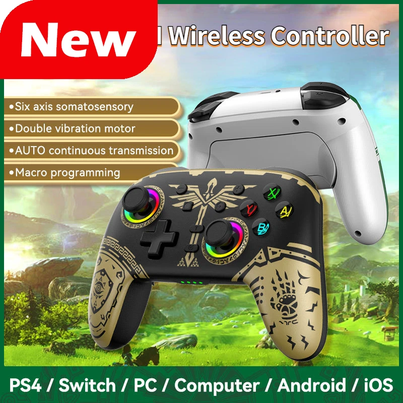 Подходит для Switch Pro, беспроводной игровой контроллер Bluetooth для ПК, макросов, шестиосевой соматосенсорной вибрации, контроллер игровой консоли
Подходит для Switch Pro, беспроводной игровой контроллер Bluetooth для ПК, макросов, шестиосевой соматосенсорной вибрации, контроллер игровой консоли