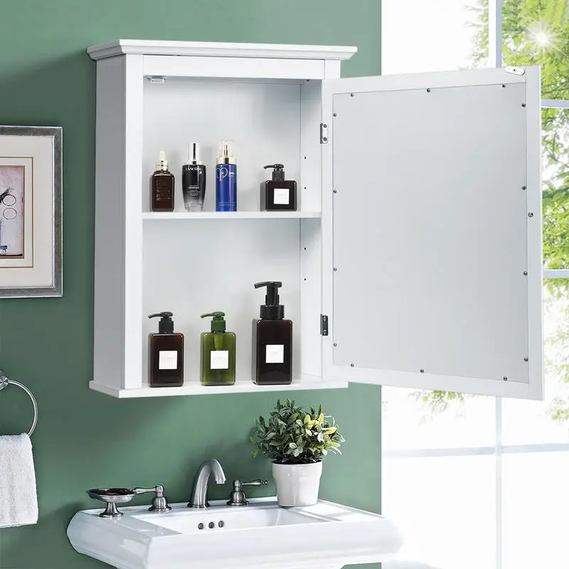 Bathroom Mirror Cabinet Wall Mounted Adjustable Shelf Medicine Storage-White
Bathroom Mirror Cabinet Wall Mounted Adjustable Shelf Medicine Storage-White