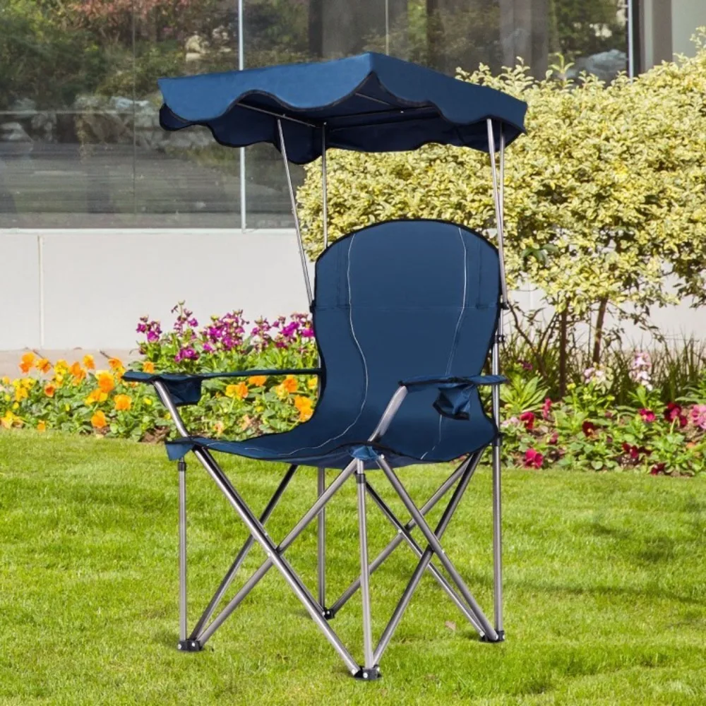 Patio Outdoor Beach Chair Portable Folding Camping Canopy Chair w/Cup Holders
Patio Outdoor Beach Chair Portable Folding Camping Canopy Chair w/Cup Holders