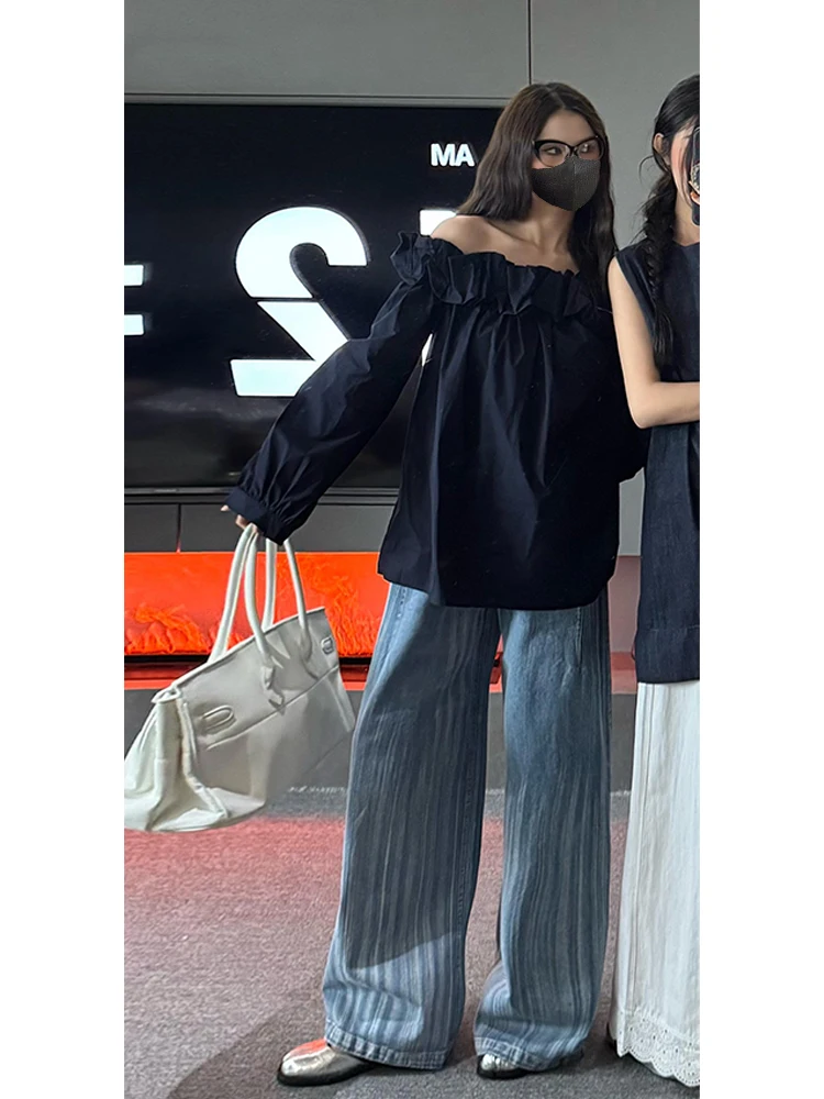 Spring Fashion Casual Blue Shirt One Shoulder Two-Piece Set Women's Clothing Long Sleeve round Neck Cotton Blend Suit
Spring Fashion Casual Blue Shirt One Shoulder Two-Piece Set Women's Clothing Long Sleeve round Neck Cotton Blend Suit