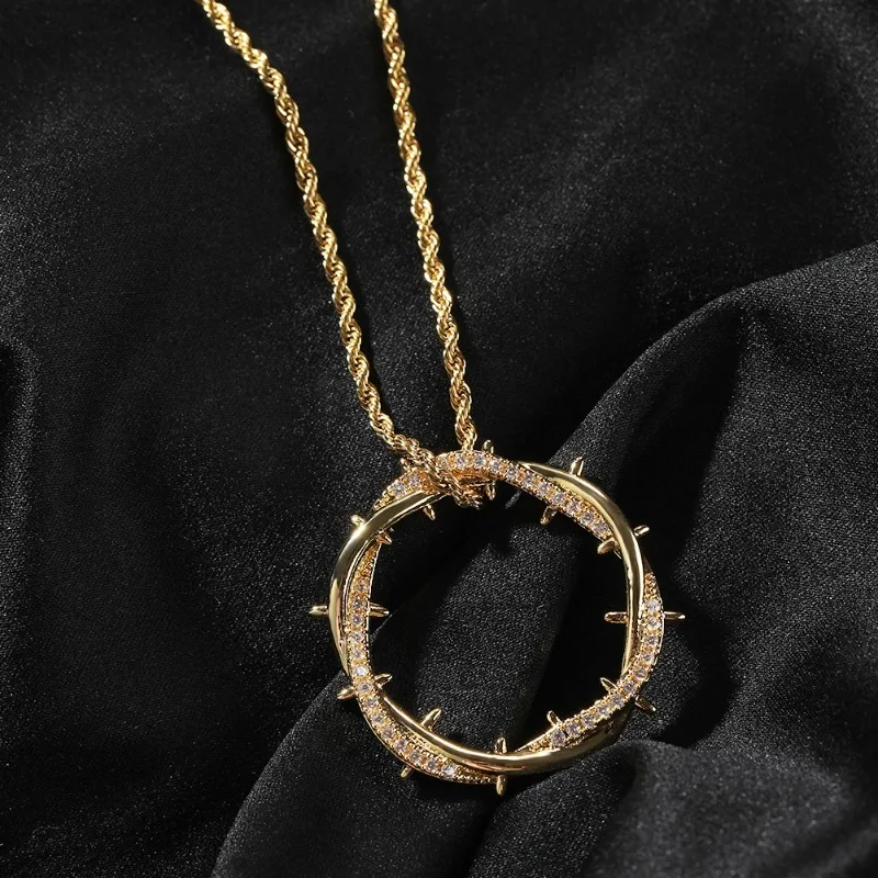 Retro Thorns Crown Pendant Necklace Unique Design Sense Copper Stainless Steel Chain Hip Hop Punk Jewelry For Men Women Gift
Retro Thorns Crown Pendant Necklace Unique Design Sense Copper Stainless Steel Chain Hip Hop Punk Jewelry For Men Women Gift