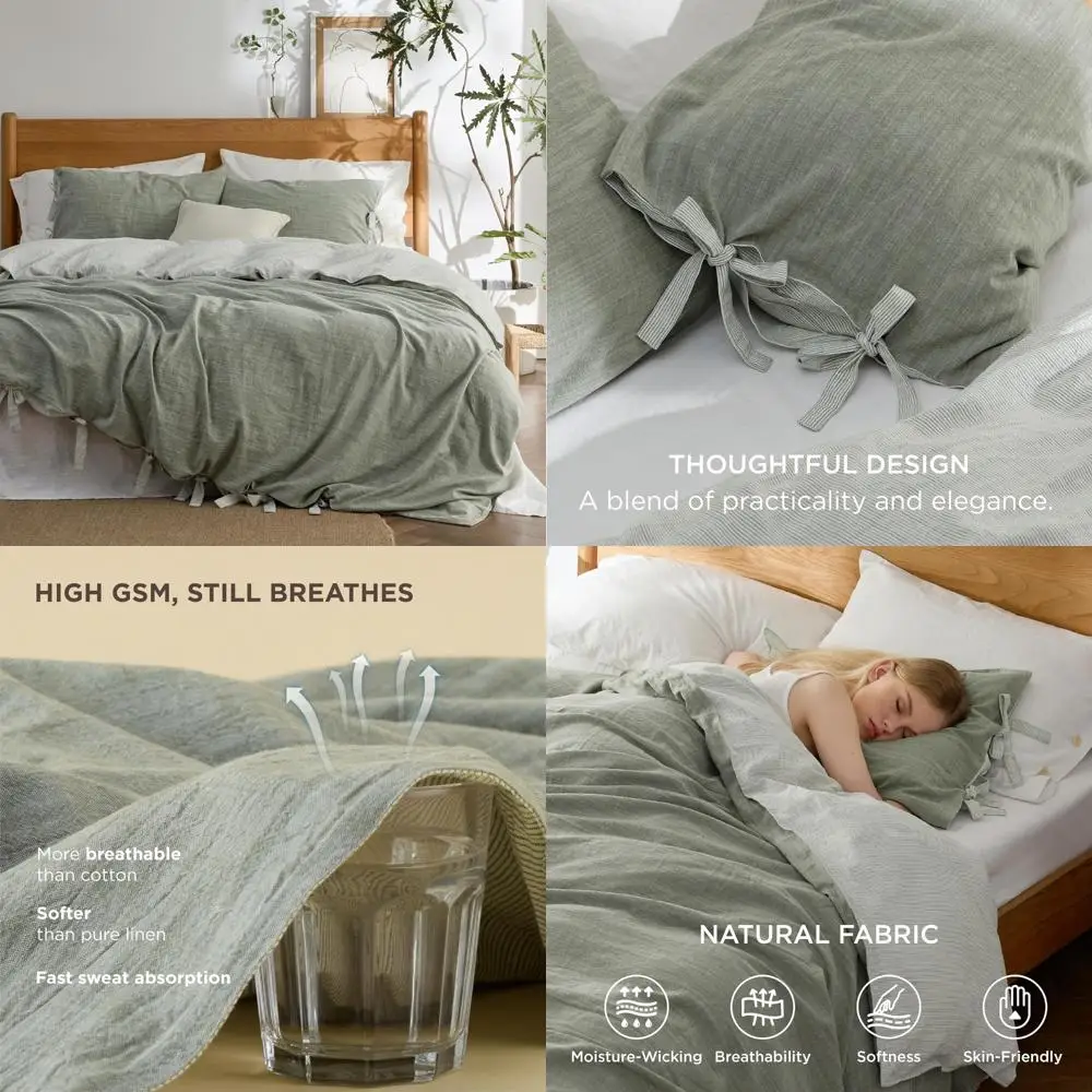 Комплект пододеяльников в полоску King Size — влагоотводящая смесь эвкалипта и лиоцелла, хлопок и лен, пододеяльник с дизайном банта
Комплект пододеяльников в полоску King Size — влагоотводящая смесь эвкалипта и лиоцелла, хлопок и лен, пододеяльник с дизайном банта