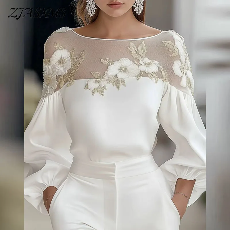 Spring Sexy Crew Neck Woman Blouse Elegant Floral Print Splicing Mesh Hollow Top Pullover Fall Long Sleeve Shirt Female Clothing
Spring Sexy Crew Neck Woman Blouse Elegant Floral Print Splicing Mesh Hollow Top Pullover Fall Long Sleeve Shirt Female Clothing