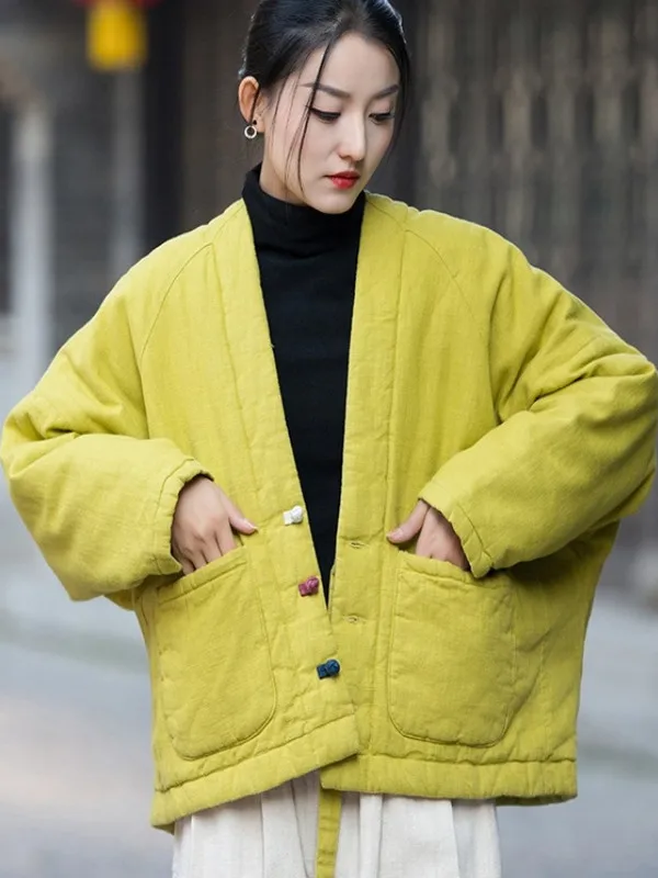 Женское зимнее пальто в стиле ретро: корейско-японский художественный дизайн, большой размер, хлопок, теплый, повседневный, с высокой талией, V-образным вырезом, длинный рукав
Женское зимнее пальто в стиле ретро: корейско-японский художественный дизайн, большой размер, хлопок, теплый, повседневный, с высокой талией, V-образным вырезом, длинный рукав