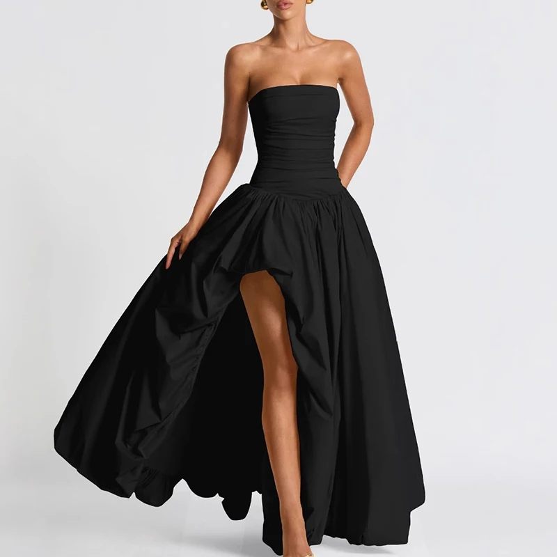 Temperament Tube Top Off Shoulder Ball Gown Party Dress Sexy Nipped Waist Solid Tie-up Gala Dress Elegant High Split Ruched Gown
Temperament Tube Top Off Shoulder Ball Gown Party Dress Sexy Nipped Waist Solid Tie-up Gala Dress Elegant High Split Ruched Gown