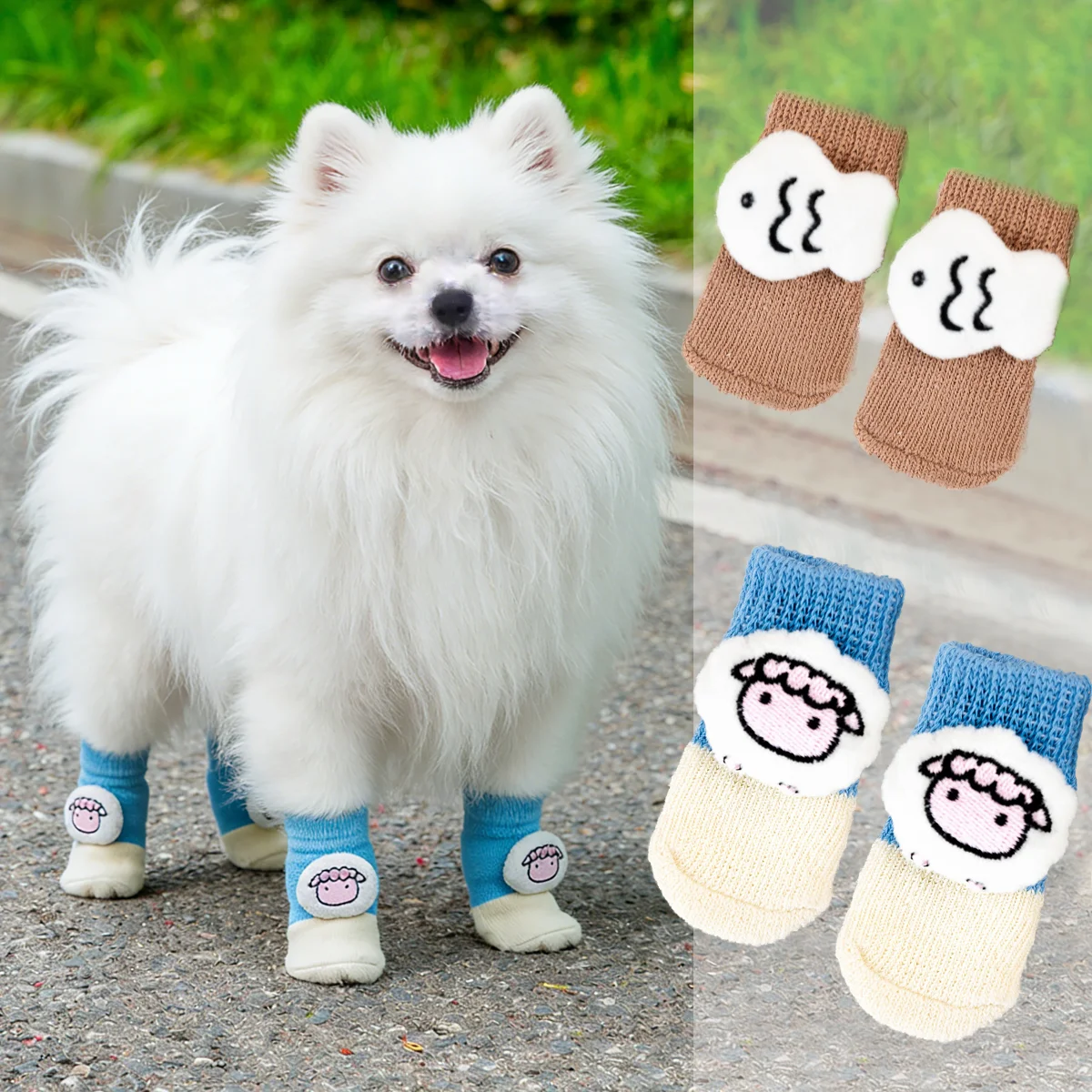 4 Pcs Anti-Slip Pet Socks Cat& Dog Cute Stylish Winter Autumn Socks Provide Traction Preventing Wear Tear Damage From Licking.
4 Pcs Anti-Slip Pet Socks Cat& Dog Cute Stylish Winter Autumn Socks Provide Traction Preventing Wear Tear Damage From Licking.
