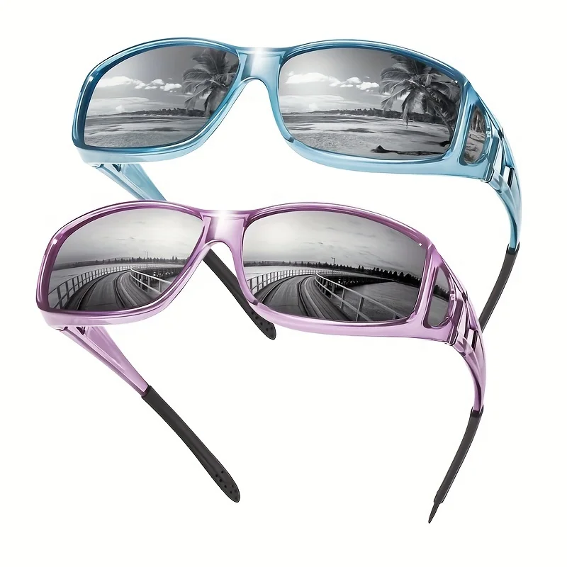 2-Pack Polarized Square Sunglasses Tac Lens Unisex Wrap-Around Design Over-Glasses Compatible UV400 Eyewear
2-Pack Polarized Square Sunglasses Tac Lens Unisex Wrap-Around Design Over-Glasses Compatible UV400 Eyewear