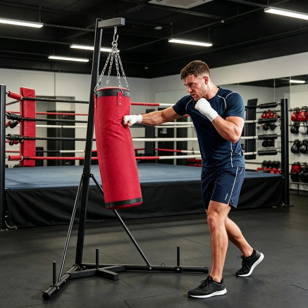Punching Bag Stand with Sandbag Vertical Punching Bag Stand Set! Full set for home boxing training, no more trouble of lacking training space
Punching Bag Stand with Sandbag Vertical Punching Bag Stand Set! Full set for home boxing training, no more trouble of lacking training space