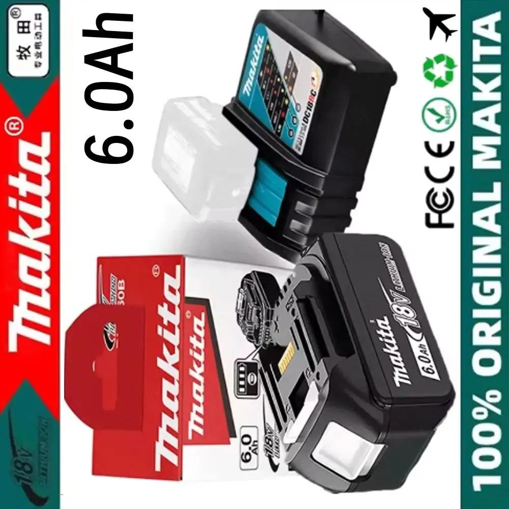 100% Genuine Makita 6Ah for Makita 18V Battery BL1860B BL1840 BL1830B BL1850B BL1850 BL1860 BL1815 Replacement Lithium Battery
100% Genuine Makita 6Ah for Makita 18V Battery BL1860B BL1840 BL1830B BL1850B BL1850 BL1860 BL1815 Replacement Lithium Battery