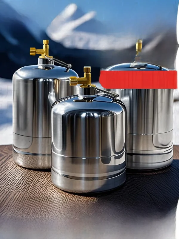 Portable Outdoor Camping Stove Gas Cylinder 304 Stainless Steel Portable Outdoor Explosion Proof Steel Bottle for BBQ
Portable Outdoor Camping Stove Gas Cylinder 304 Stainless Steel Portable Outdoor Explosion Proof Steel Bottle for BBQ