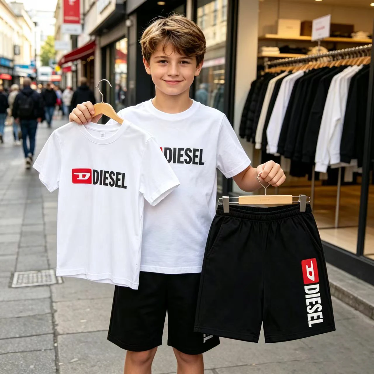 Kids Summer Clothes Brand Letter Print O-collar T-shirt Boy Girl 3-12 Years Top+Shorts Charming Short-Sleeved Fashion Sports Set
Kids Summer Clothes Brand Letter Print O-collar T-shirt Boy Girl 3-12 Years Top+Shorts Charming Short-Sleeved Fashion Sports Set