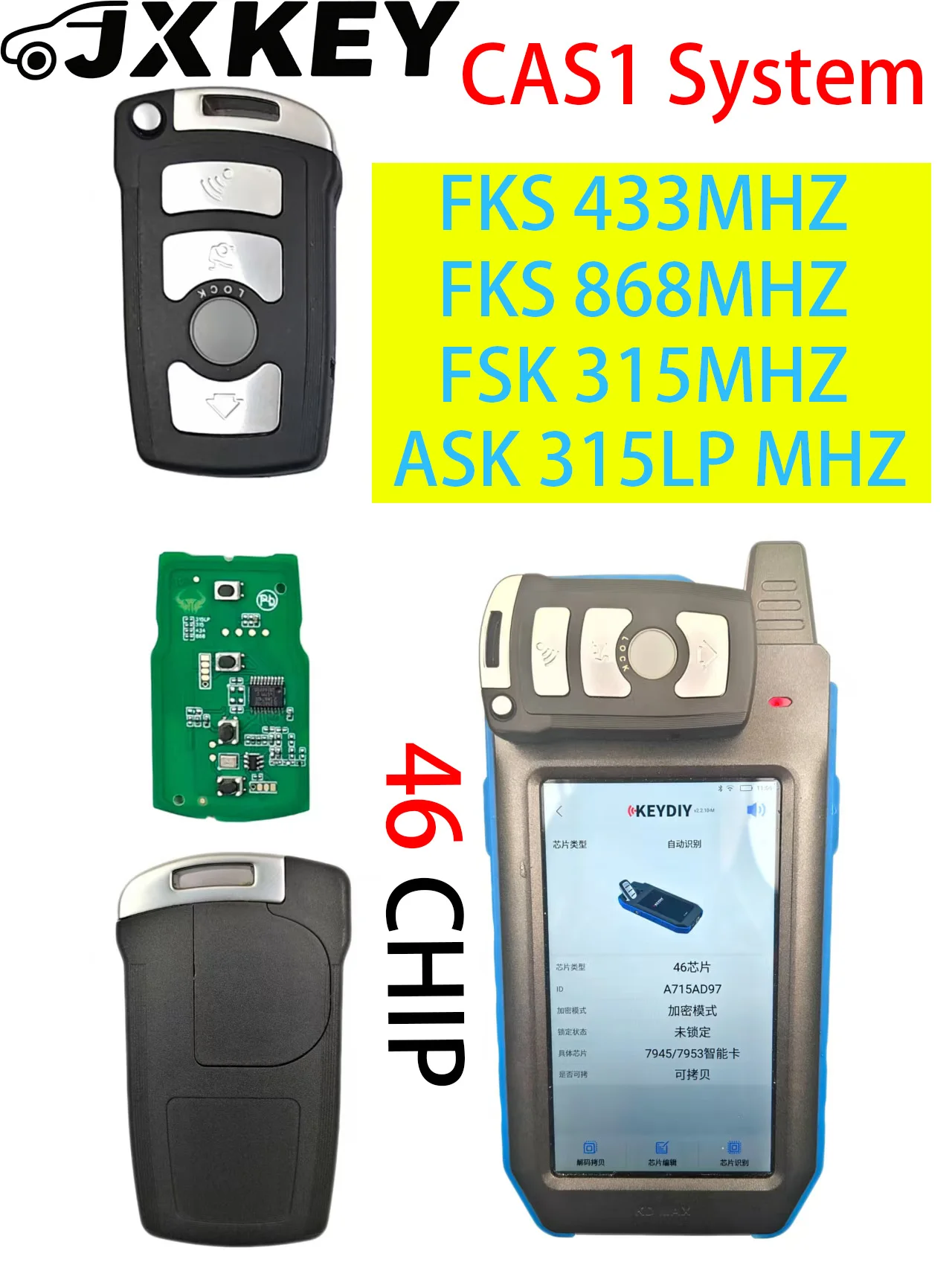JXKEY LX8766S,CAS1 System,For BMW 7Series 730 740 E65 E66 E38 E39 4Button Remote Control Car Key/PCB,315/ 433/868MHz ID46-CHIP
JXKEY LX8766S,CAS1 System,For BMW 7Series 730 740 E65 E66 E38 E39 4Button Remote Control Car Key/PCB,315/ 433/868MHz ID46-CHIP