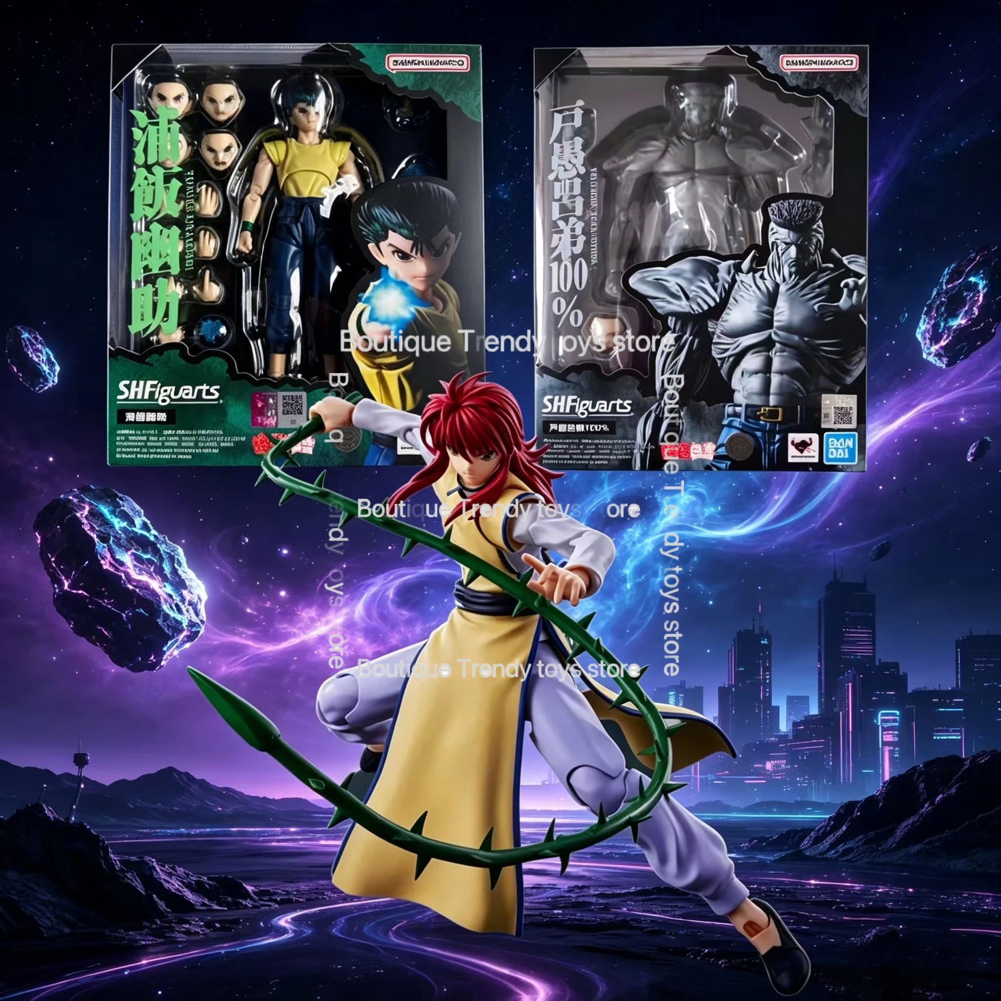 Bandai S.H.Figuarts Yu Yu Hakusho Yusuke Kurama Younger Toguro Action Figure Movable Collectible Model with Accessories Stand
Bandai S.H.Figuarts Yu Yu Hakusho Yusuke Kurama Younger Toguro Action Figure Movable Collectible Model with Accessories Stand