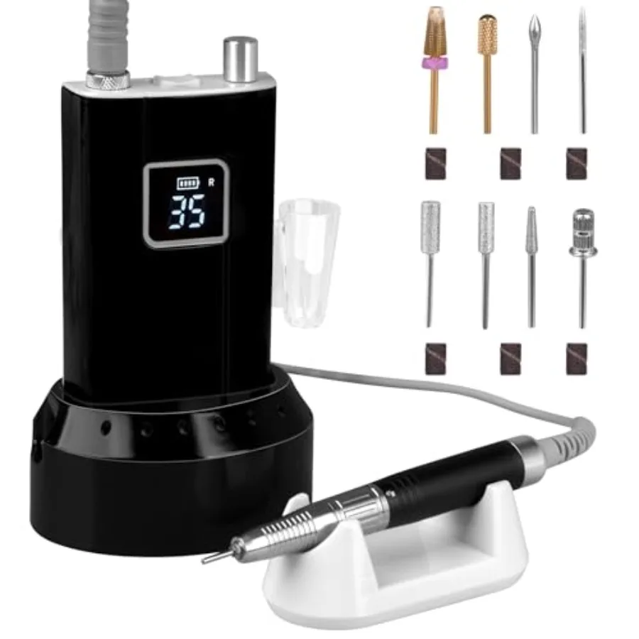 Profionl Nail Drill, 80w Brushl Pro Electric Nail Drill 35000rpm Cordl Nail Efile, High Torque, Quiet and Vibration-Free Electr
Profionl Nail Drill, 80w Brushl Pro Electric Nail Drill 35000rpm Cordl Nail Efile, High Torque, Quiet and Vibration-Free Electr