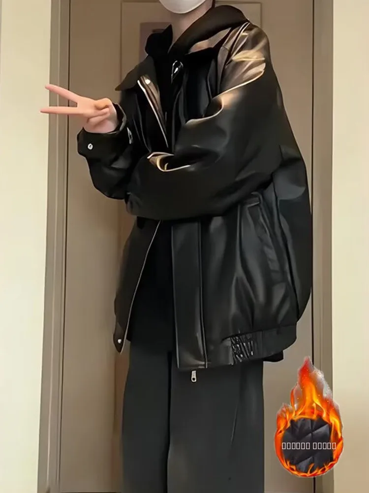 American Sle ort PU Leather Cotton Jaet Men's Winter Thiened Motorcycle Coat Trendy Brand High-End Sensation Baseball...
American Sle ort PU Leather Cotton Jaet Men's Winter Thiened Motorcycle Coat Trendy Brand High-End Sensation Baseball...