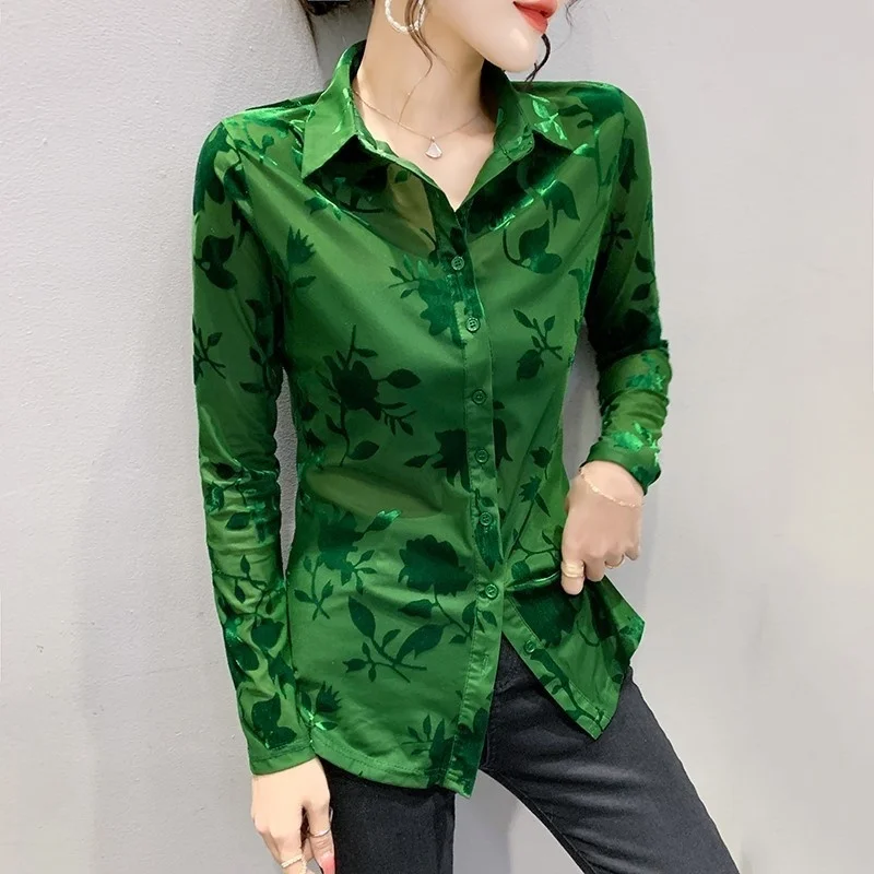 #4313 Green Black Sexy Mesh Shirt Women Thin Casual Slim Perspective Shirt Female Long Sleeves Transparent Blouse Spring 2022
#4313 Green Black Sexy Mesh Shirt Women Thin Casual Slim Perspective Shirt Female Long Sleeves Transparent Blouse Spring 2022