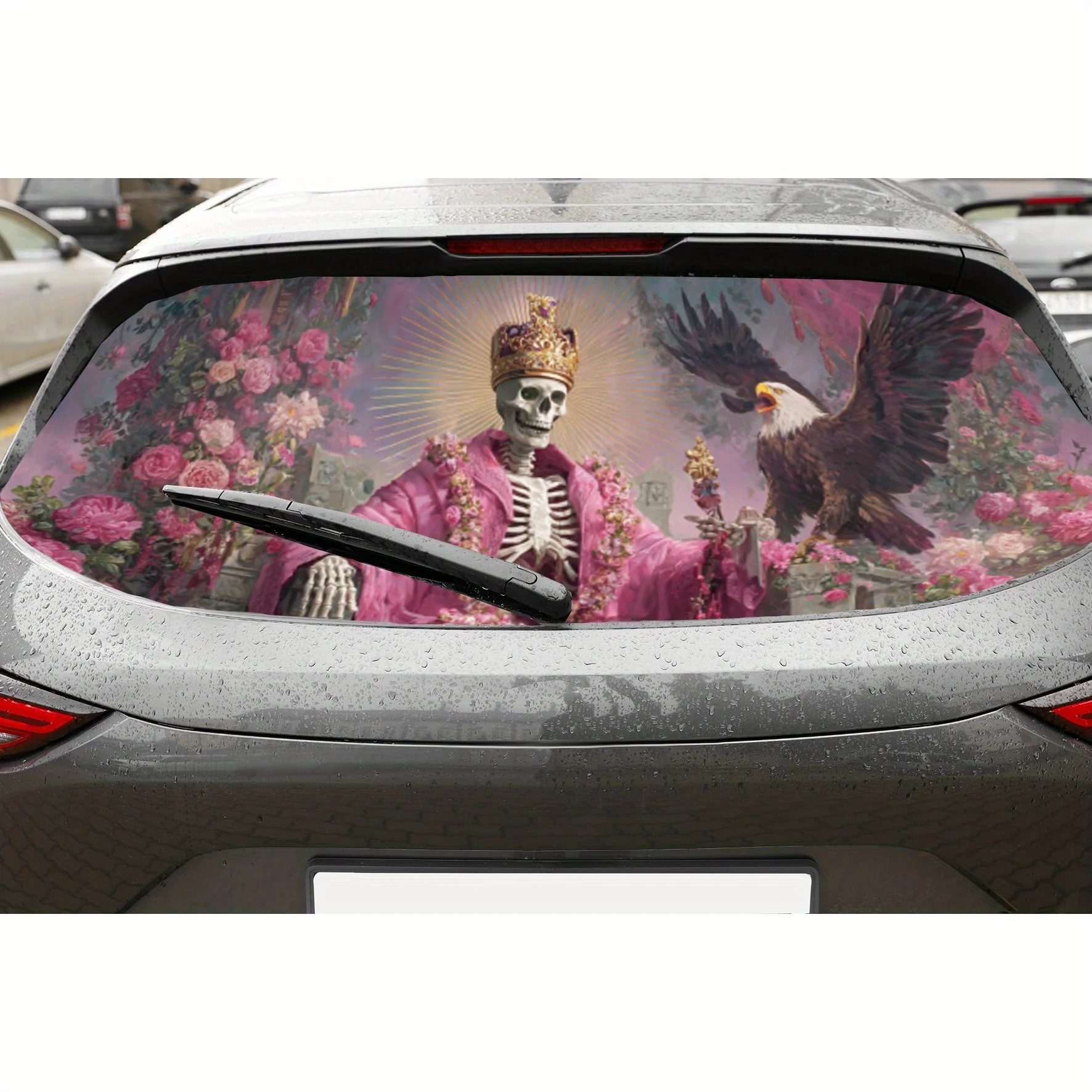 Розовый халат, скелет, король и орел, наклейка на заднее окно автомобиля, виниловая наклейка с защитой от царапин, водонепроницаемая самоклеящаяся наклейка 
Розовый халат, скелет, король и орел, наклейка на заднее окно автомобиля, виниловая наклейка с защитой от царапин, водонепроницаемая самоклеящаяся наклейка
