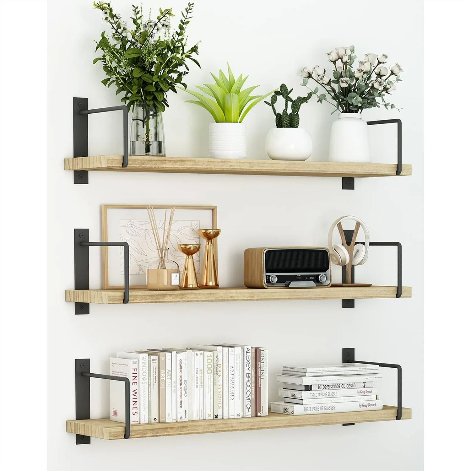 Floating Shelves 24 Inch Set Of 3 Wall Mounted Rustic Wood Storage For Living Room Bathroom Bedroom
Floating Shelves 24 Inch Set Of 3 Wall Mounted Rustic Wood Storage For Living Room Bathroom Bedroom