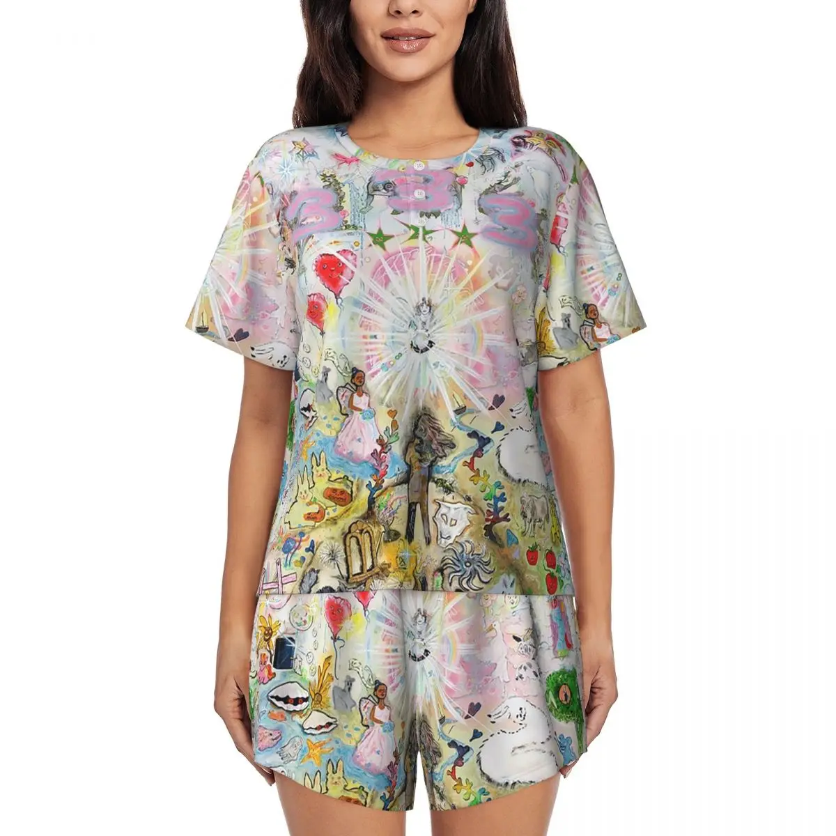 Drain Gang Bladee 333 Album Cov Round Neck Short Sleeve Nightgowns for Sleeping Sleepshirts Women Soft Pajama Set Short Pants
Drain Gang Bladee 333 Album Cov Round Neck Short Sleeve Nightgowns for Sleeping Sleepshirts Women Soft Pajama Set Short Pants