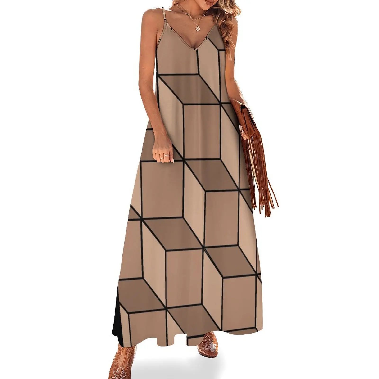 Large escher squares in coffee Sleeveless Dress women formal occasion dresses women's luxury party dress
Large escher squares in coffee Sleeveless Dress women formal occasion dresses women's luxury party dress