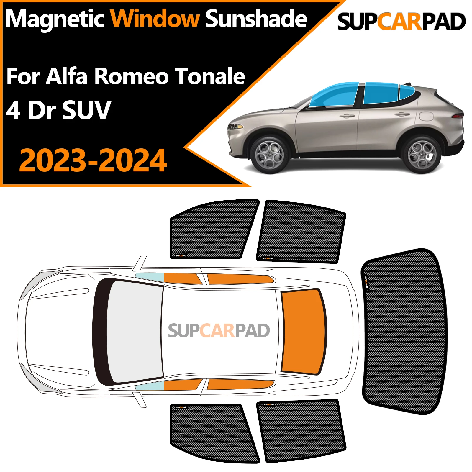 Солнцезащитный козырек на окно автомобиля на заказ для Alfa Romeo Tonale 4 Dr SUV 2023-2024, магнитная занавеска, сетчатая занавеска на переднюю лобовое стекло 
Солнцезащитный козырек на окно автомобиля на заказ для Alfa Romeo Tonale 4 Dr SUV 2023-2024, магнитная занавеска, сетчатая занавеска на переднюю лобовое стекло