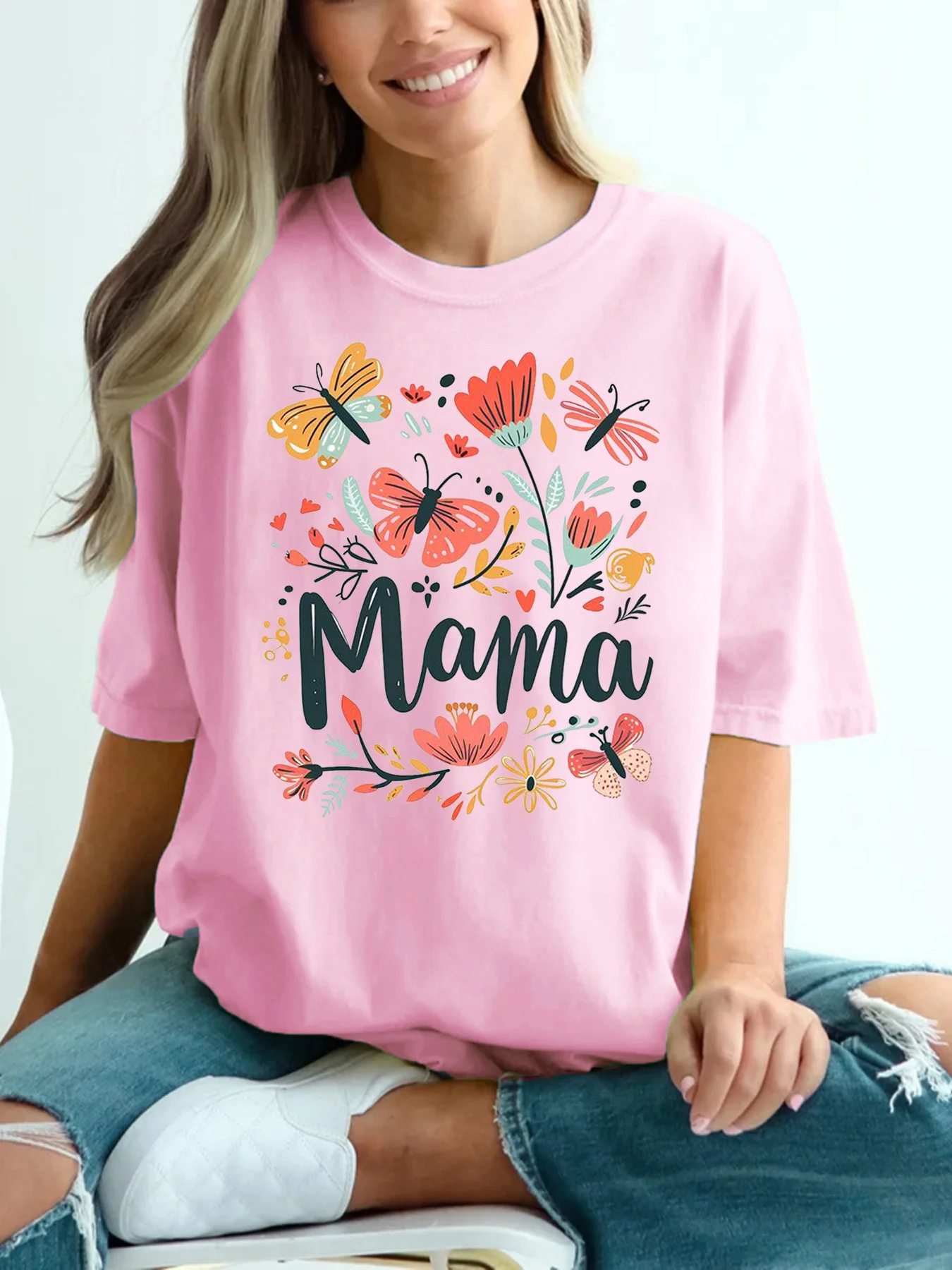 Summer Women's Plus Size T-Shirt Original Design Fashion Flower Letter Pattern Print Women's Casual Round Neck Short Sleeved Top
Summer Women's Plus Size T-Shirt Original Design Fashion Flower Letter Pattern Print Women's Casual Round Neck Short Sleeved Top