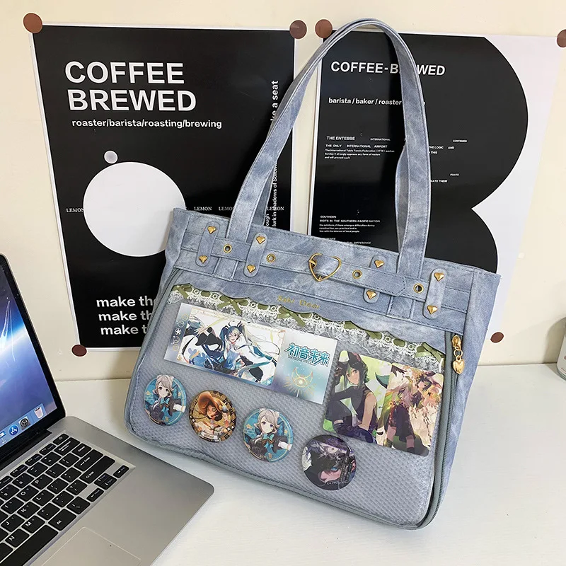 Japanese Anime Ita Tote Bag 2025 - Spacious Gothic Punk Pin-Decorated Shoulder Bag for Kawaii Daily & Cosplay
Japanese Anime Ita Tote Bag 2025 - Spacious Gothic Punk Pin-Decorated Shoulder Bag for Kawaii Daily & Cosplay