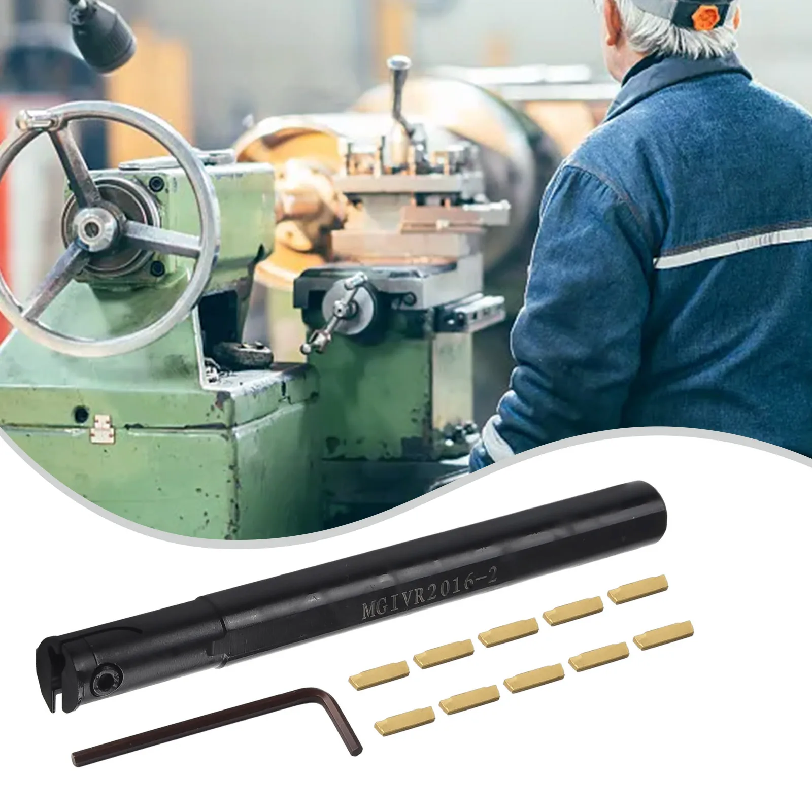 Metalworking Turning Tool Holder Right hand Wrench Boring Bar MGIVR2016-2 MGMN200 Replacement Wear-resistant Equipment Practical
Metalworking Turning Tool Holder Right hand Wrench Boring Bar MGIVR2016-2 MGMN200 Replacement Wear-resistant Equipment Practical