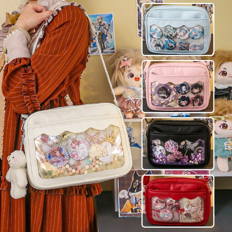 Kawaii JK Ita Bag Crossbody Purse Transparent Shoulder Bag for Anime Pin Collectors Casual School Travel Handbag for Girls
Kawaii JK Ita Bag Crossbody Purse Transparent Shoulder Bag for Anime Pin Collectors Casual School Travel Handbag for Girls