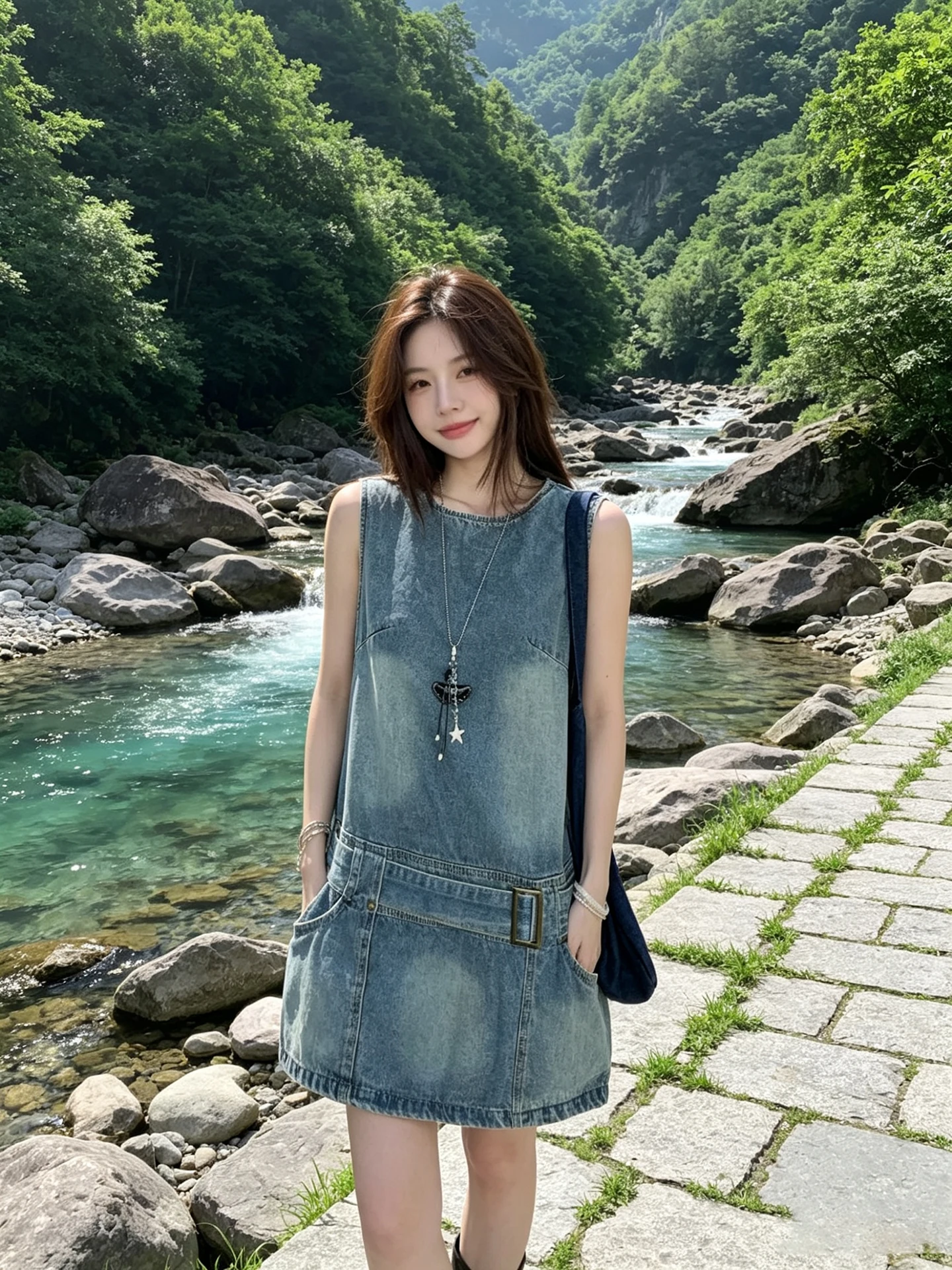 Retro Hong Kong Style Blue Denim A-Line Dress Women's Design Sensation Slimming Casual Sleeveless Vest Summer Dress
Retro Hong Kong Style Blue Denim A-Line Dress Women's Design Sensation Slimming Casual Sleeveless Vest Summer Dress