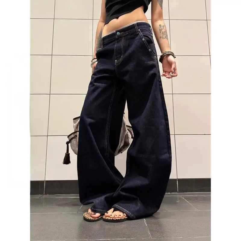 American Retro Design Wide Leg Jeans Women Summer 2026 Zipper Pocket Loose Denim Trousers Vintage Streetwear
American Retro Design Wide Leg Jeans Women Summer 2026 Zipper Pocket Loose Denim Trousers Vintage Streetwear