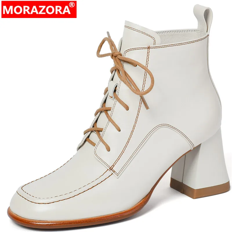 MORAZORA 2024 New Zipper Thick High Heels Shoes Genuine Leather Women Boots Ladies Autumn Winter Ankle Boots
MORAZORA 2024 New Zipper Thick High Heels Shoes Genuine Leather Women Boots Ladies Autumn Winter Ankle Boots