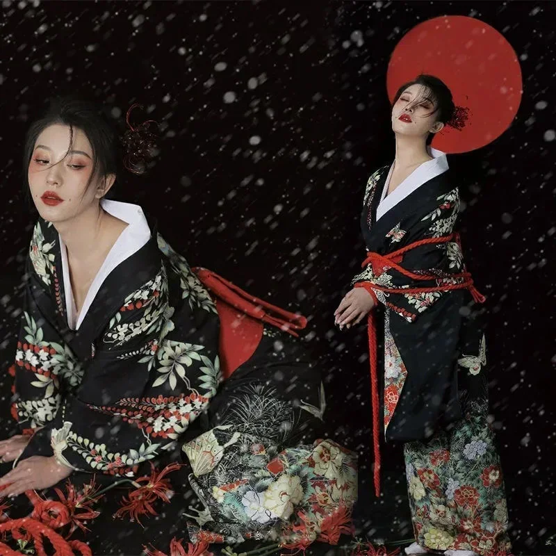 Woman Japanese Traditional Yukata Kimono with White Obi Printed Yukata Haori Cosplay Stage Show Costume Vintage Asian Clothing
Woman Japanese Traditional Yukata Kimono with White Obi Printed Yukata Haori Cosplay Stage Show Costume Vintage Asian Clothing