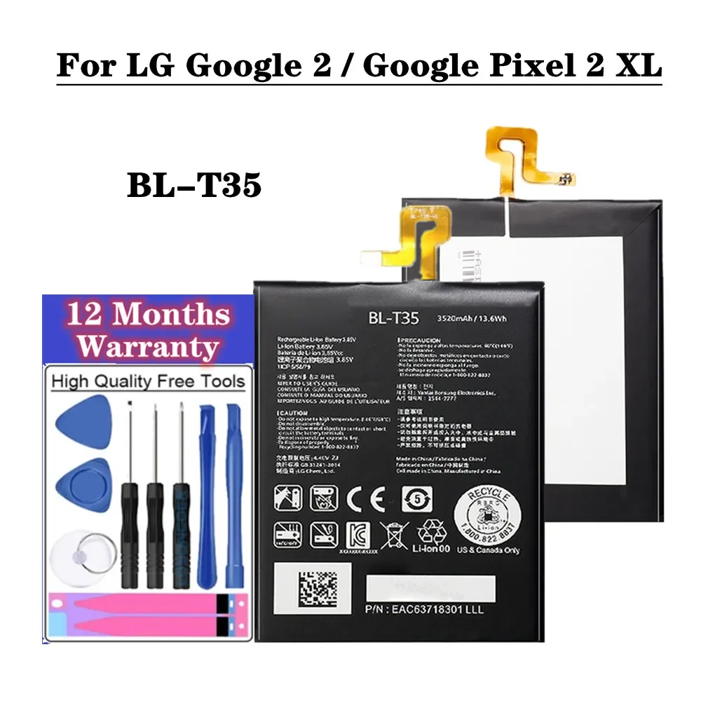 New 3520mAh BLT35 BL-T35 Battery For LG Google Pixel 2 XL / Google 2 Replacement Phone Battery + Free Tools
New 3520mAh BLT35 BL-T35 Battery For LG Google Pixel 2 XL / Google 2 Replacement Phone Battery + Free Tools
