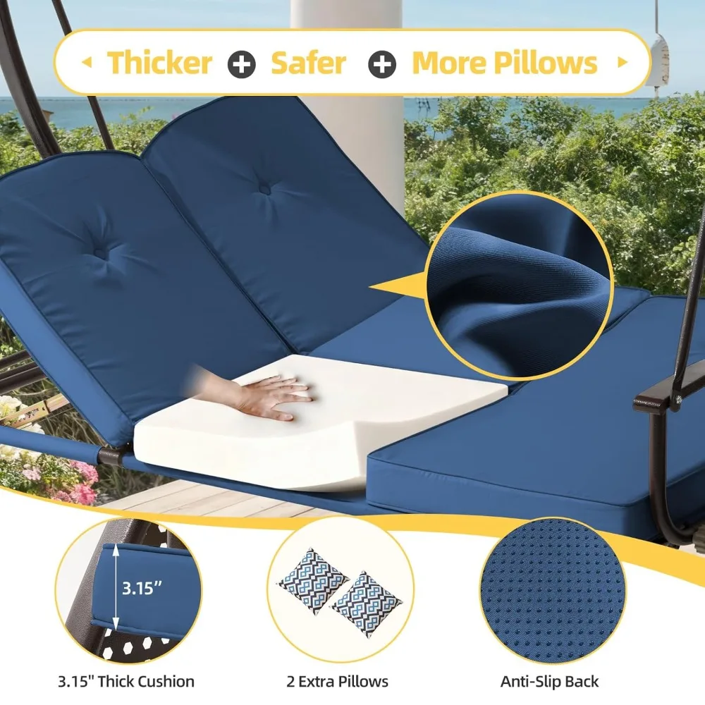 3 Seat Outdoor Porch Patio Swing with Adjustable Canopy& 7-Level Side Seat,Outdoor Swing for Adults,3 in 1, Customized
3 Seat Outdoor Porch Patio Swing with Adjustable Canopy& 7-Level Side Seat,Outdoor Swing for Adults,3 in 1, Customized