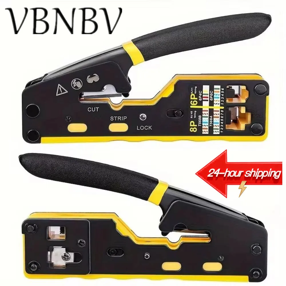 VBNBV Multifunctional CRIMPER Through-Hole Wire Crimper 8P6P Dual-Use Pliers for RJ45 Punch-Down RJ45 Crystal Head
VBNBV Multifunctional CRIMPER Through-Hole Wire Crimper 8P6P Dual-Use Pliers for RJ45 Punch-Down RJ45 Crystal Head