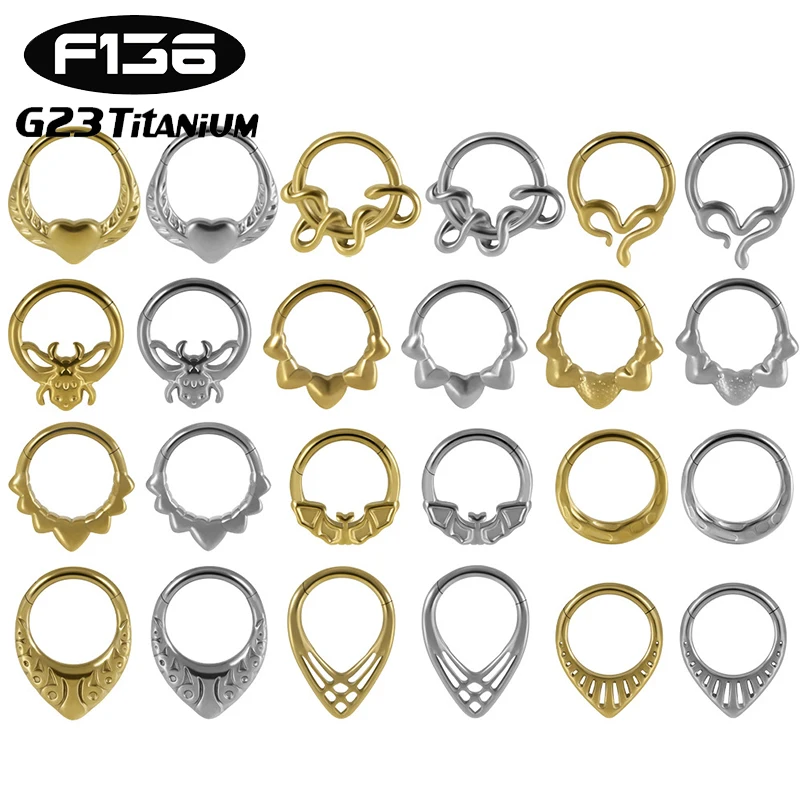 2PC G23 Titanium Clicker Nose Rings Spider Bat Waterdrop Hinged Segment Daith Hoop Earrings Helix Cartilage Piercing Jewelry 16G
2PC G23 Titanium Clicker Nose Rings Spider Bat Waterdrop Hinged Segment Daith Hoop Earrings Helix Cartilage Piercing Jewelry 16G