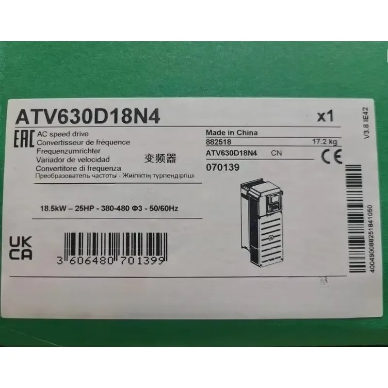 Brand New ATV630D15N4 ATV630D18N4 in box Frequency Converter Fast delivery
Brand New ATV630D15N4 ATV630D18N4 in box Frequency Converter Fast delivery