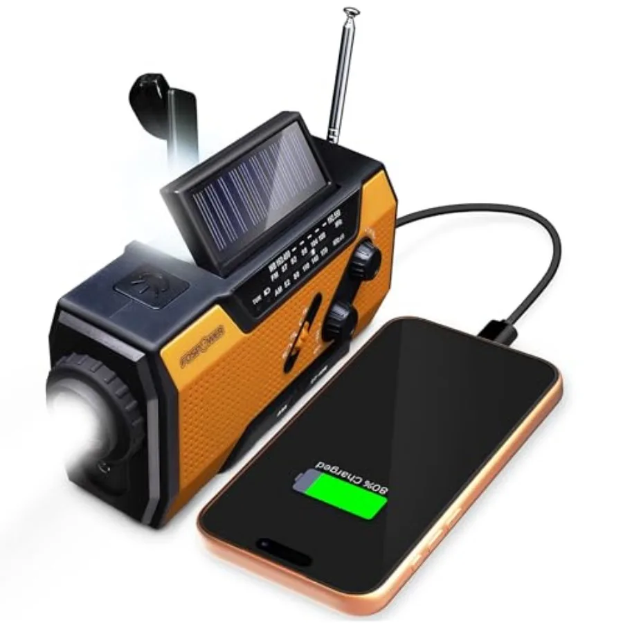 NOAA Emergency Weather Radio A1 7400mWh Portable Power Bank, AM/FM, USB/Solar/Hand Crank Charging, Battery Operated, SOS Alarm
NOAA Emergency Weather Radio A1 7400mWh Portable Power Bank, AM/FM, USB/Solar/Hand Crank Charging, Battery Operated, SOS Alarm