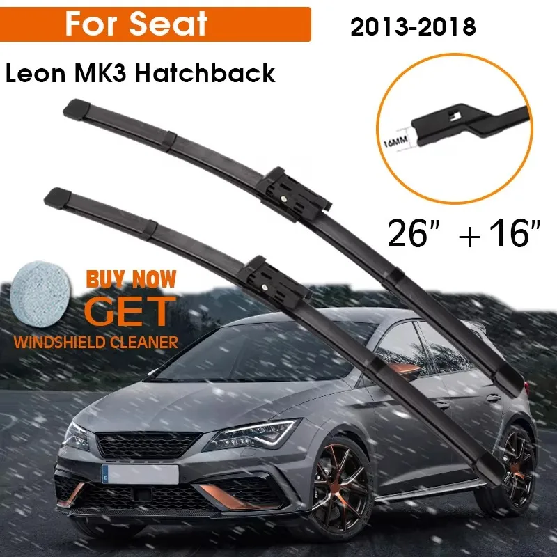 Car Wiper Blade For Seat Leon MK3 Hatchback 2013-2018 Windshield Rubber Silicon Refill Front Window Wiper 26"+16" Accessories
Car Wiper Blade For Seat Leon MK3 Hatchback 2013-2018 Windshield Rubber Silicon Refill Front Window Wiper 26"+16" Accessories