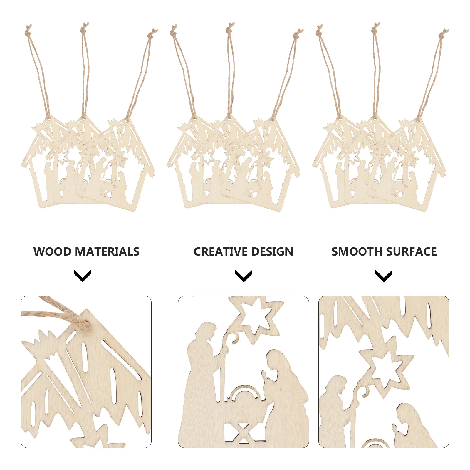 20pcs Nativity Pendant Wooden Craft Religious Decor The Birth of Jesus Pattern Mini naments Festival Christmas Premium Material
20pcs Nativity Pendant Wooden Craft Religious Decor The Birth of Jesus Pattern Mini naments Festival Christmas Premium Material