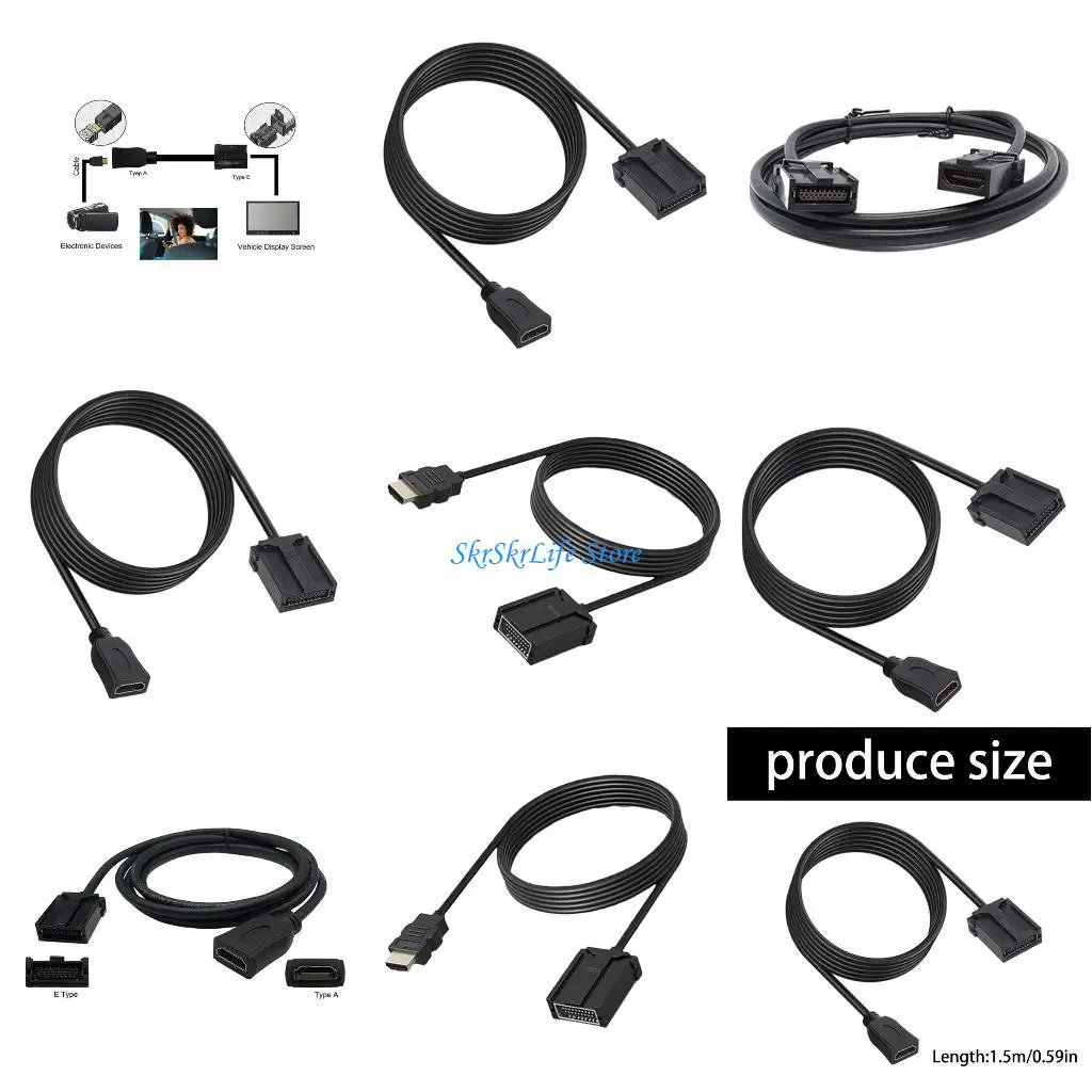 E65E Car Video Cable Type E To HDTV A Male/Female Adapter Cord Sound Video Cable for Vehicle Automobile Car Entertainment
E65E Car Video Cable Type E To HDTV A Male/Female Adapter Cord Sound Video Cable for Vehicle Automobile Car Entertainment
