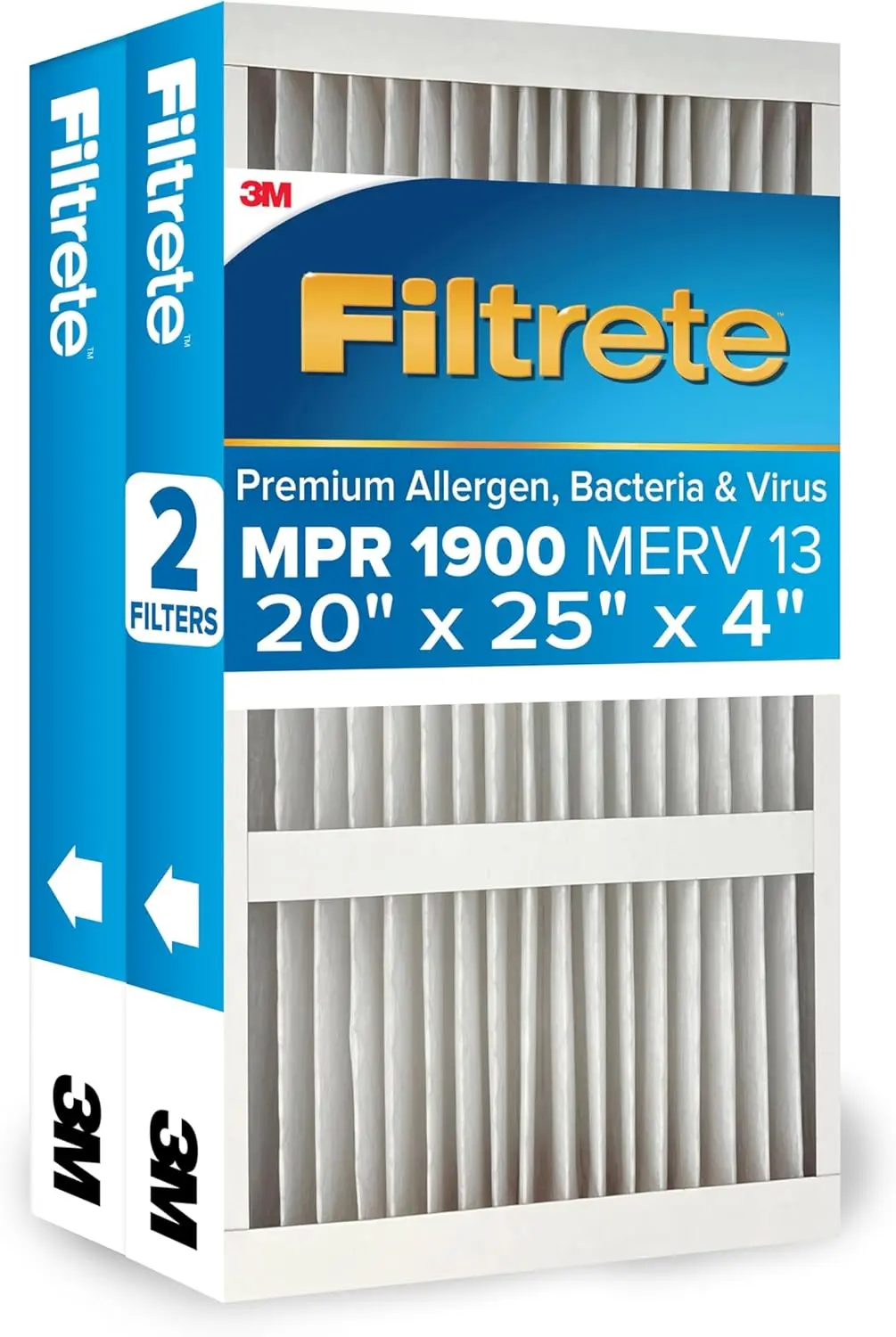 20x25x4 MERV 13 AC Furnace Air Filter, Electrostatic, 2-Pack (Actual 19.75x24.62x4.31 in)
20x25x4 MERV 13 AC Furnace Air Filter, Electrostatic, 2-Pack (Actual 19.75x24.62x4.31 in)