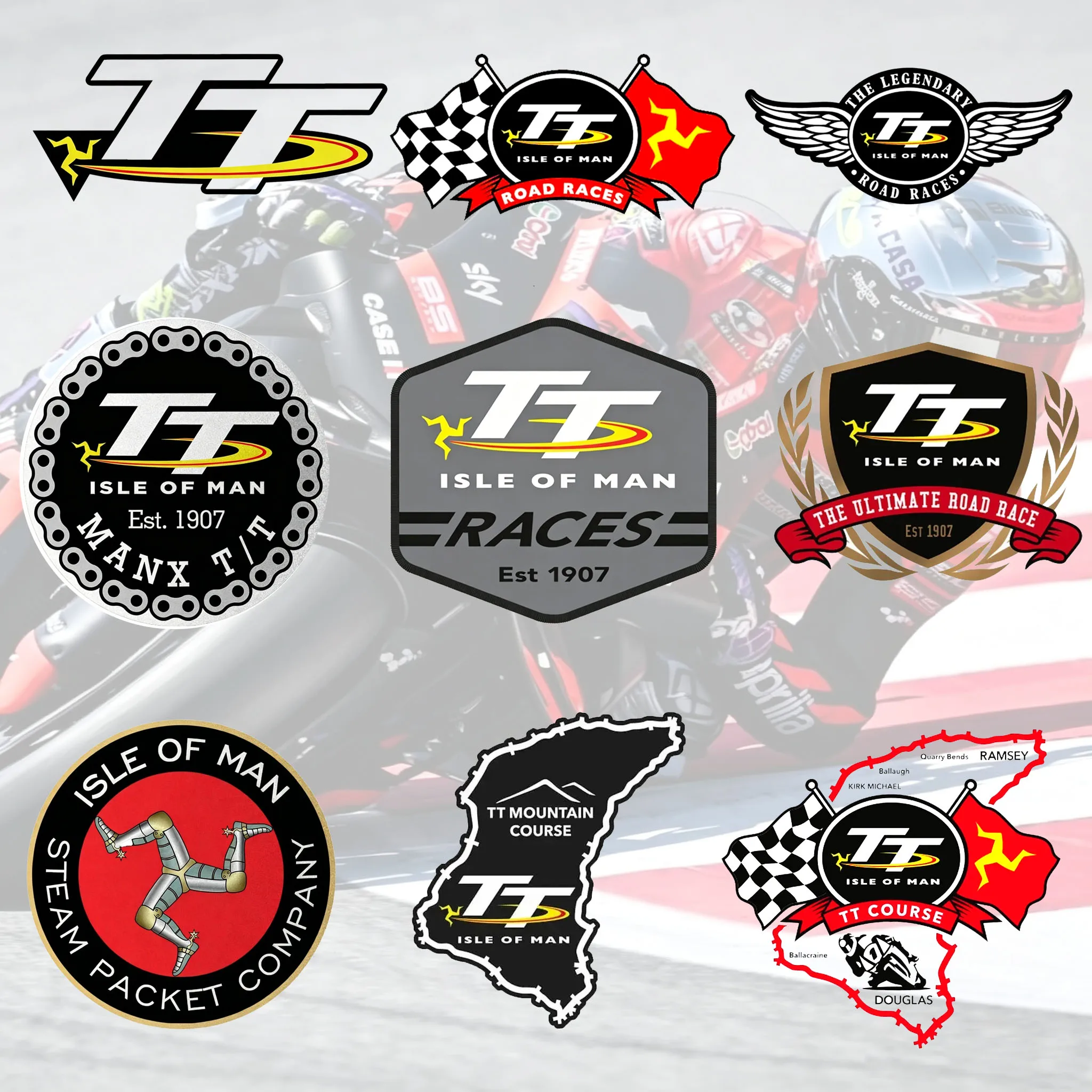Classic Isle of Man TT Racing Logo Car Stickers Auto Motorcycle Decorative Stickers Vinyl Waterproof Accessories Stickers
Classic Isle of Man TT Racing Logo Car Stickers Auto Motorcycle Decorative Stickers Vinyl Waterproof Accessories Stickers