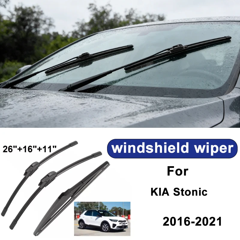 For KIA Stonic 2016-2021 car windshield front/rear wipers, silent wiper blades, car blade brush accessories
For KIA Stonic 2016-2021 car windshield front/rear wipers, silent wiper blades, car blade brush accessories