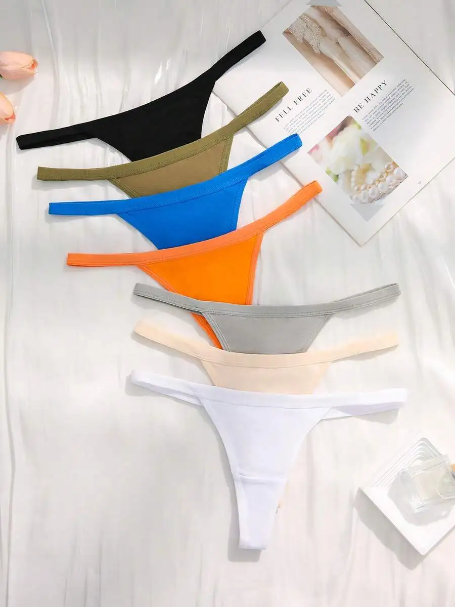 7pcs Seamless Solid Color G-String Panties For Women
7pcs Seamless Solid Color G-String Panties For Women