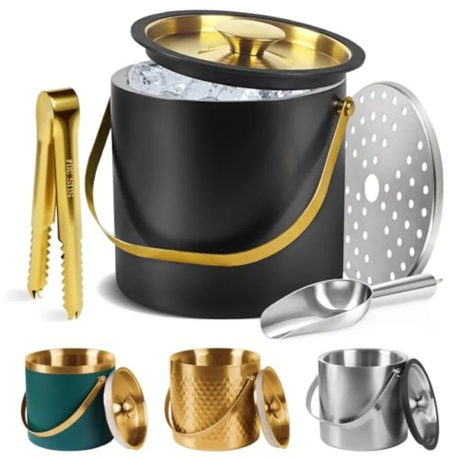 Ice Bucket, Ice Bucket with Silicone Sealing Ring Double-wall Vacuum Insulation Champagne Buckets with Filter Layer Ice Tongs I
Ice Bucket, Ice Bucket with Silicone Sealing Ring Double-wall Vacuum Insulation Champagne Buckets with Filter Layer Ice Tongs I